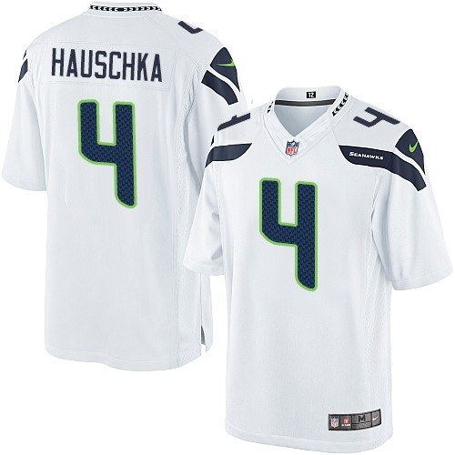 Men's Limited Steven Hauschka Nike Jersey White Road - #4 NFL Seattle Seahawks